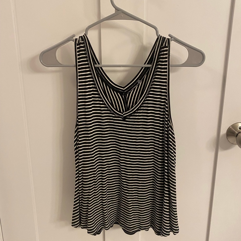 Black and White Stripe Tank Top